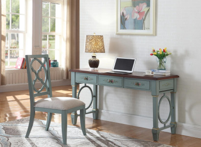 Desk Office Furnishings Wood Shelves Office desk Dining table Table Chair 2pcs